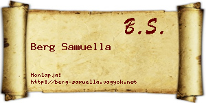 Berg Samuella névjegykártya